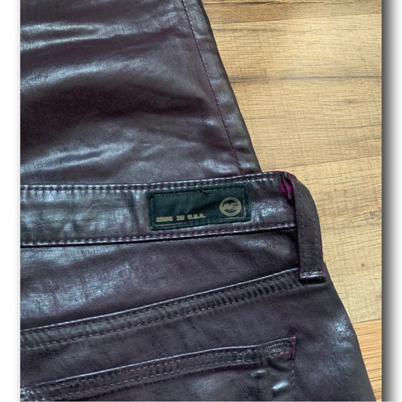 Adriano Goldschmied Coated Deep Plum the Legging  Super Skinny Jeans EUC 27R - Picture 13 of 15